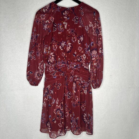 Vince Camuto Women Printed Fit & Flare Dress Red Multi Size 6 - Picture 6 of 10